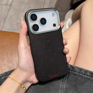 เคสไอโฟน17 สำหรับ IPhone 11 17 Air 15 13 16 12 Pro Max 15 14 16 Plus XR X XS SE 2 3 แฟชั่นนำโชค จุดแดง เนื้อหนัง ปกอ่อน