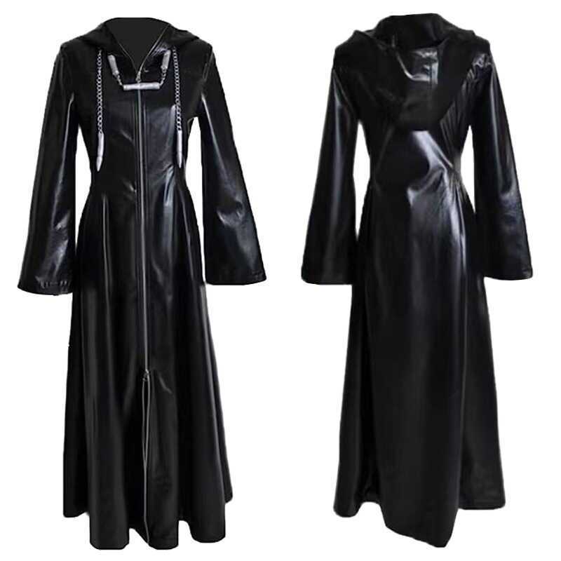 Kingdom Hearts Series (Kingdom Hearts) Teen Organs Robe cos เสื้อผ้า เสื้อผ้าหนังสีดํา cos