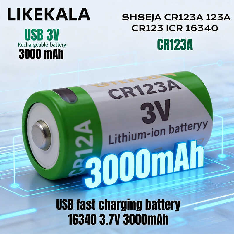 Cr123a Battery 2000Mah/3000Mah 3V Lithium-Ion Batteries Fast Charging For Cameras, Security Systems