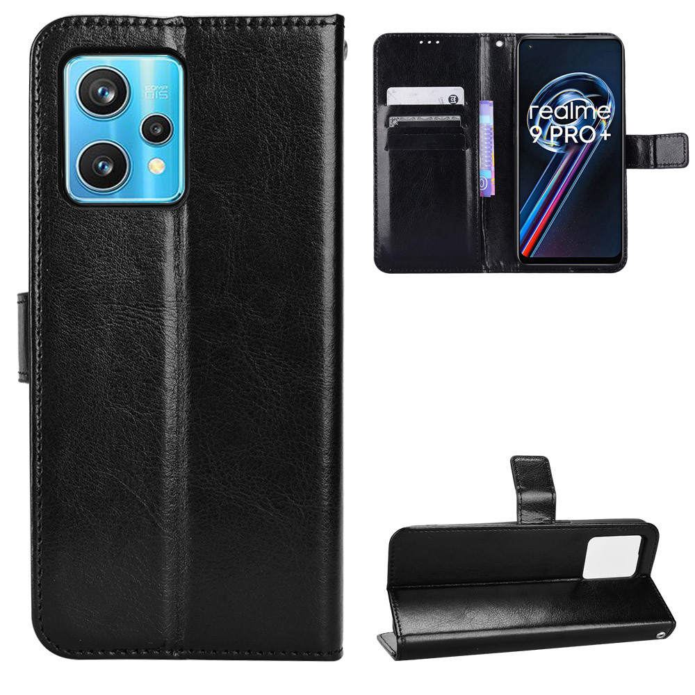 กระเป๋าสตางค์หนังสําหรับ OPPO Realme 10 10T 9 9i 8 8i Pro Plus Flip Card Slot เคสโทรศัพท์ฝาครอบ