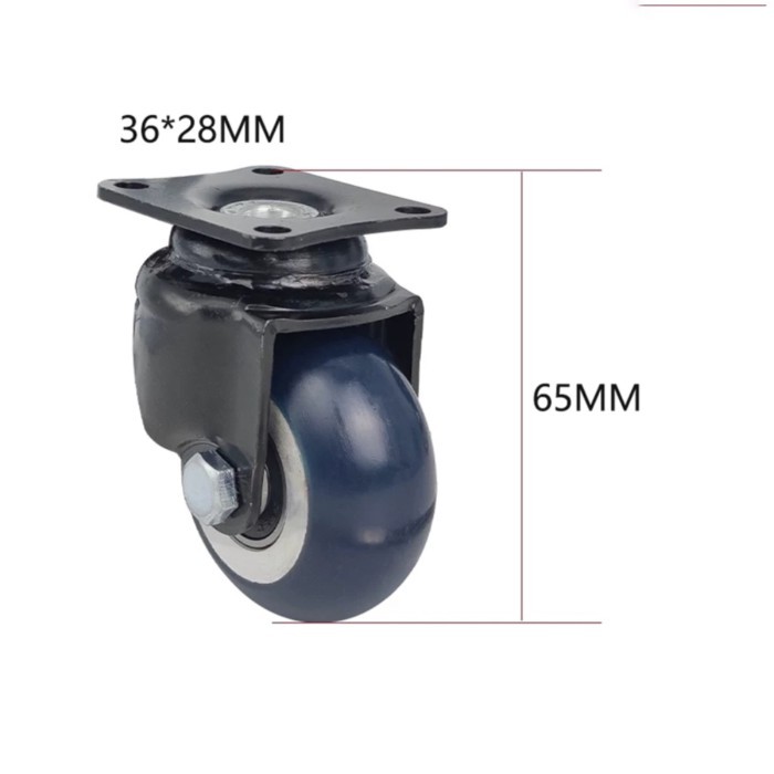 2 Inch PU Swivel Caster, 45kg Load Aluminum Core Caster Wheel for AGV Robot, 80A Hardness 23mm Widt