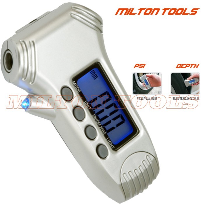 3 In 1 Digital Tyre Tool Pressure Tread Depth Gauge With Light Self-calibrating Tyre Gauge with bac