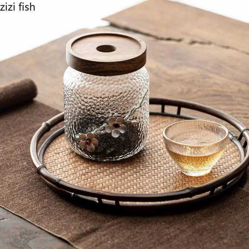 rn Glass Storage Jar Creative Three-Dimensional Plum Blossom Candy Dried Fruit Jar Jar Home Storage
