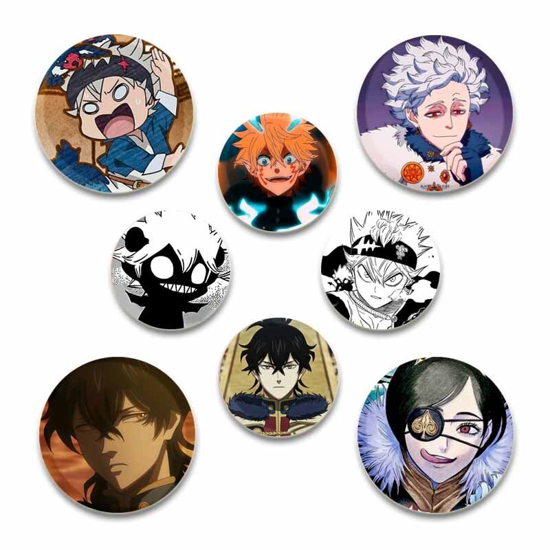 อะนิเมะการ์ตูนตัวอักษร Asta/Noelle Silva/Yuno/Luck Voltia เข็มกลัด Delicate Badge สําหรับคอกระเป๋าเป