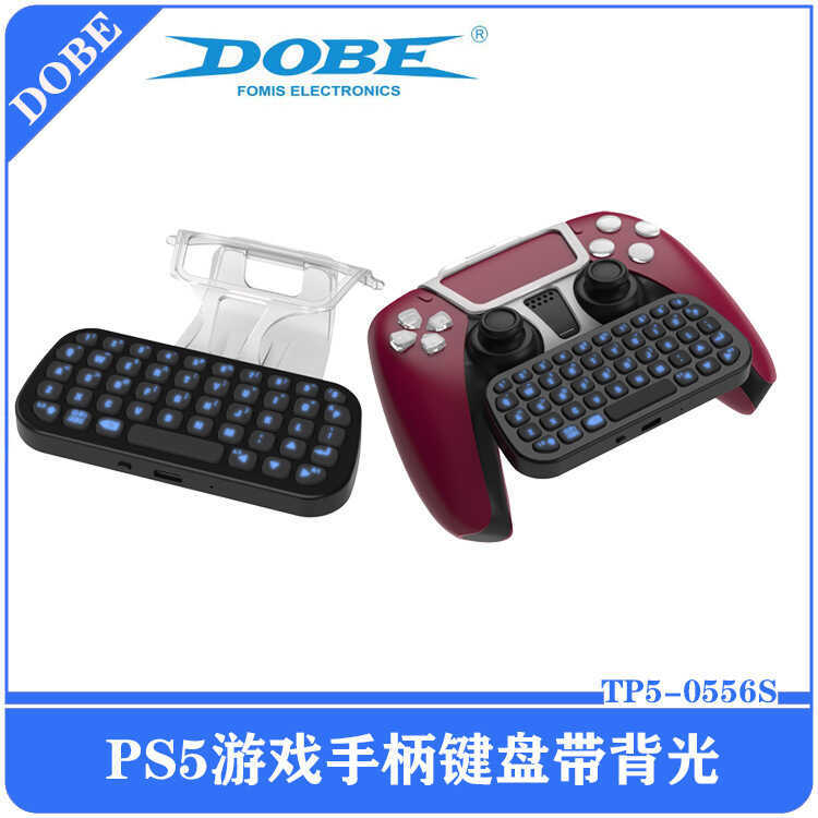 P PS5 Handle Keyboard พร้อม Backlight บลูทูธไร้สาย P5 คีย์บอร์ดภายนอกพร้อมคลิปสามารถแชทด้วยเสียง TP5
