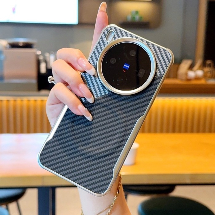 Spliced คาร์บอนไฟเบอร์แม่เหล็กกันกระแทก PU หนังสําหรับ Vivo X200 / X300 / X300 Pro / X300S / X300 Ultra