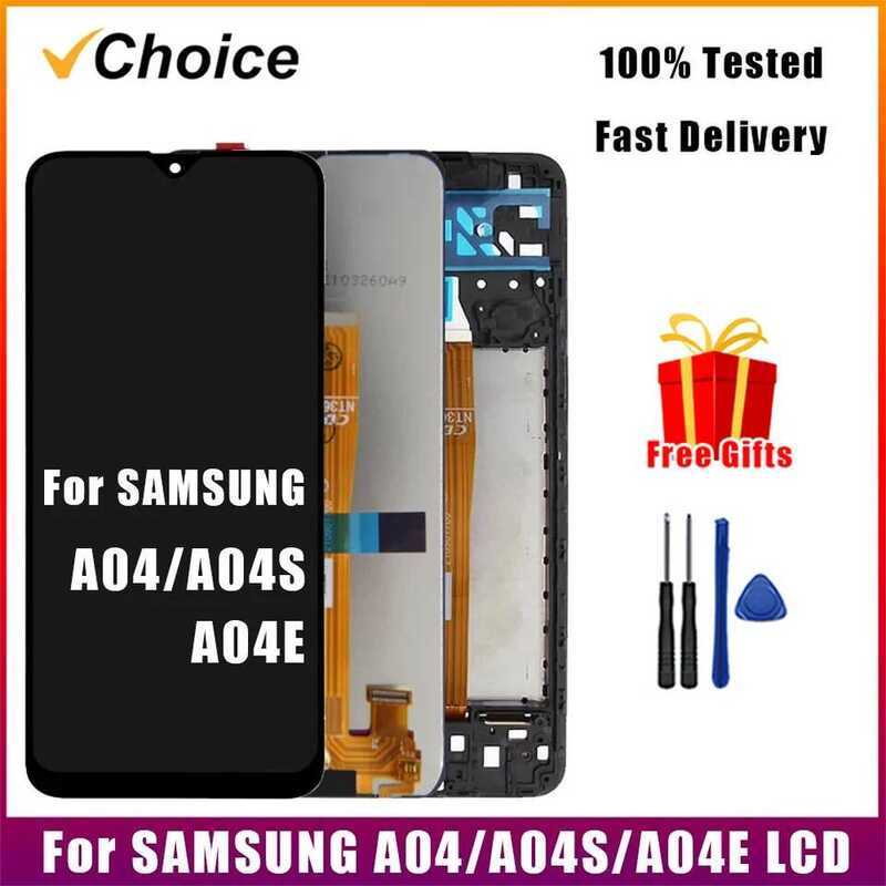 จอ LCD ที่ผ่านการทดสอบสำหรับ Samsung A04s A04 A04E จอ LCD พร้อมทัชสกรีนดิจิไทเซอร์ สำหรับ SM A047 A0