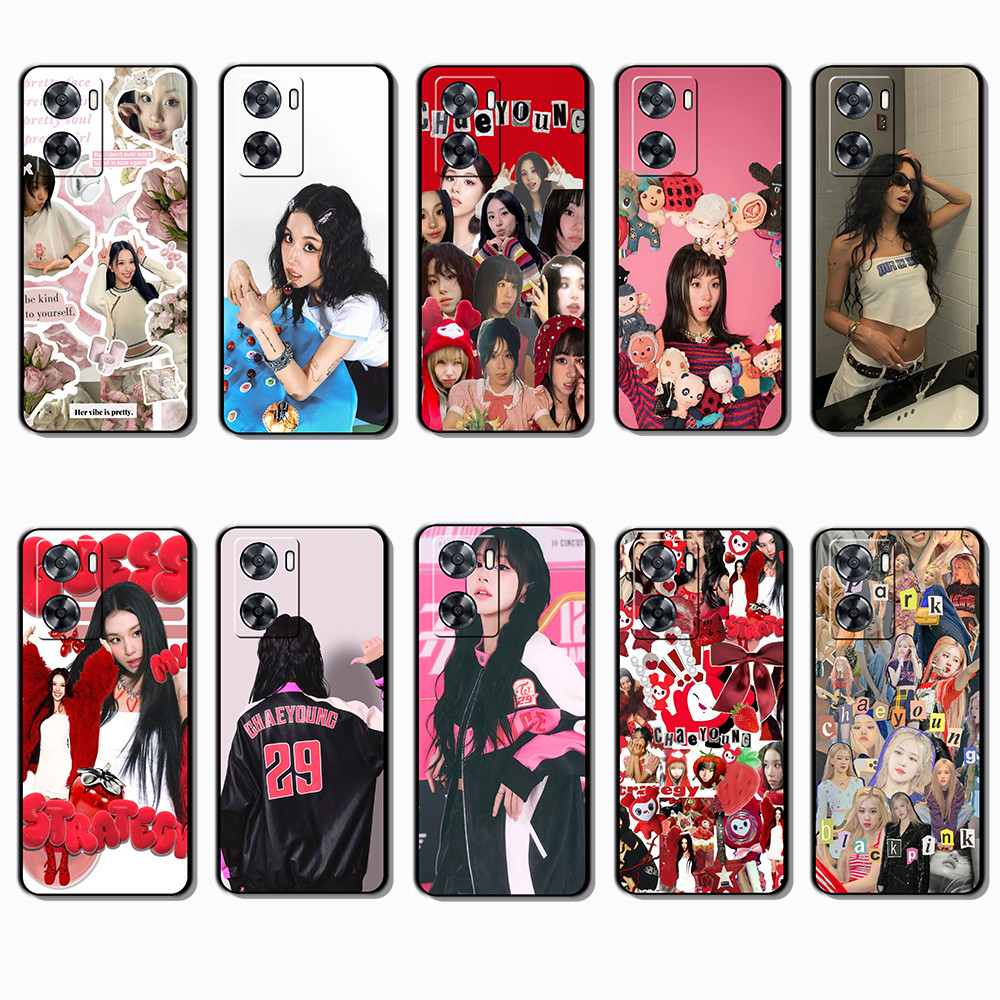 เคสโทรศัพท์สีดําแบบนุ่มสําหรับ OPPO A57 A77 A57E 4G A77 5G เคส Chaeyoung
