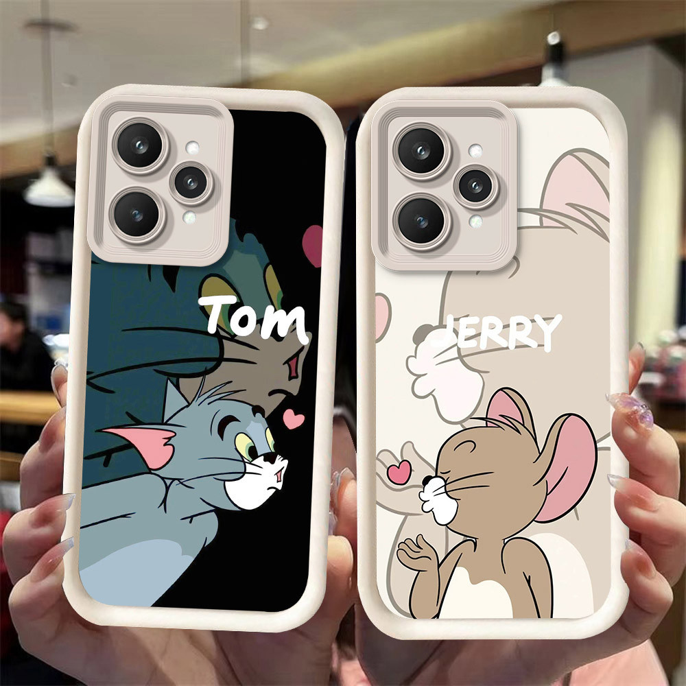 J-6 Love Couple ดำขาวชมพูเคสโทรศัพท์หรับ Realme 9i V23i C35 C31 Q5i 10 V23 5G