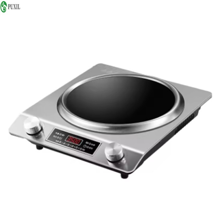 Household concave induction cooker 3500w high-power stir fry pan integrated complete set
