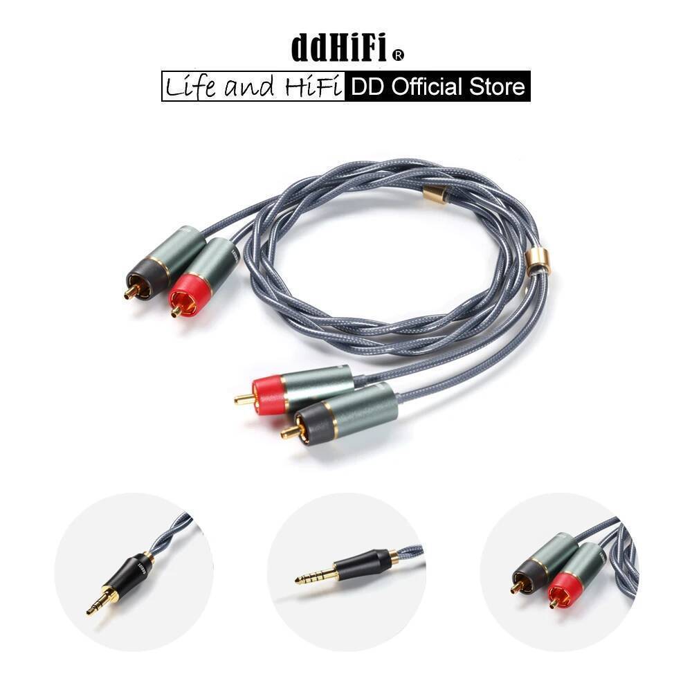 ใหม่ DD ddHiFi RC30A RC30B RC40A Shielded Silver RCA Cables for Desktop Systems, 3.5 / 4.4mm / RCA t