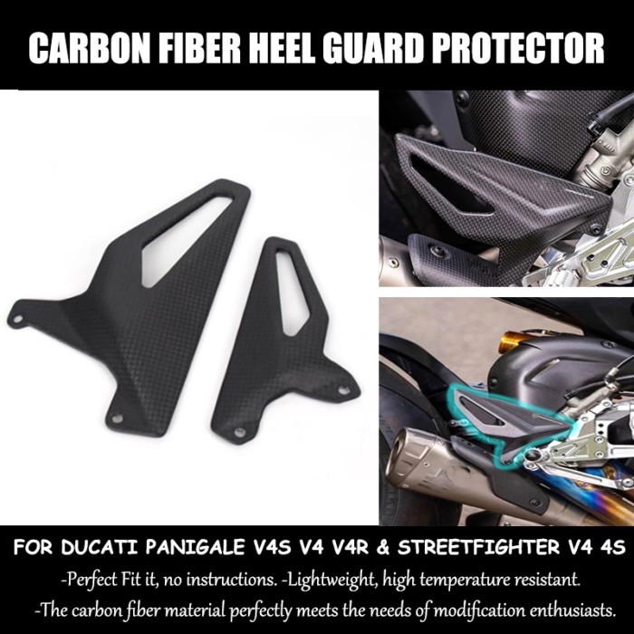 Carbon Fiber Heel Guard Protector For DUCATI Panigale V4/S/R Streetfighter V2 V4/S 2018-2024 Foot W