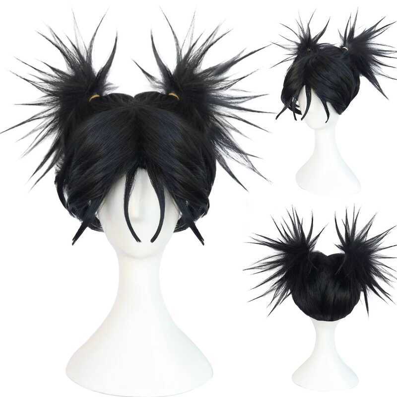 tsu Black Double Ponytail Hair JJK Manga Choso Cosplay Sticker Itadori Yuji Halloween Wig Women Men