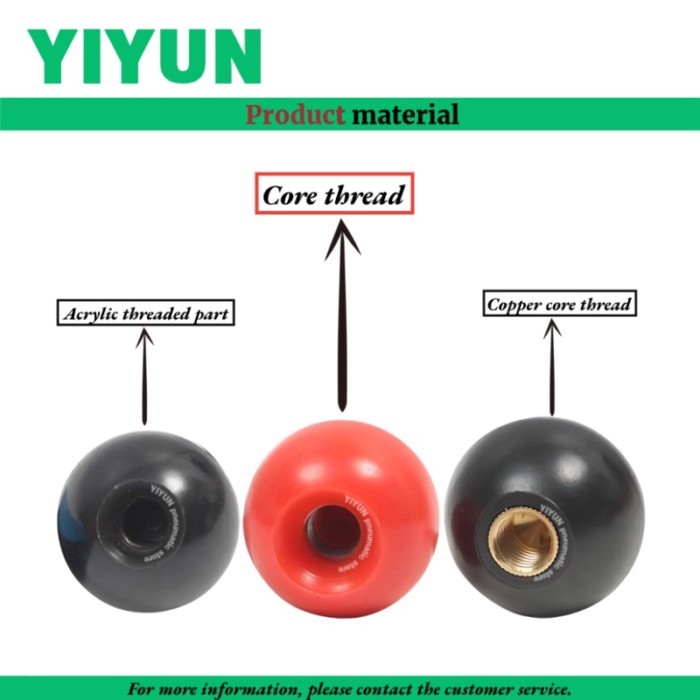 Acrylic Handle Ball Cover Acrylic Core Black Red M8X30 M10X30 M10X35 M12X40 M16X50 M8X40 M10X32 M10