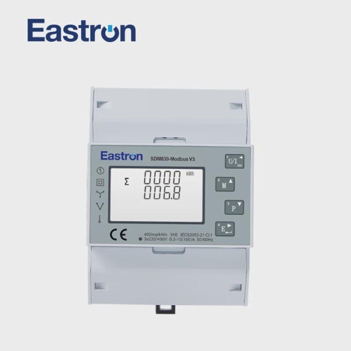 SDM630Modbus V3, Multi-function Power Analyser, 1p2w 3p3w 3p4w, Modbus/Pulse Output RS485, PV Solar