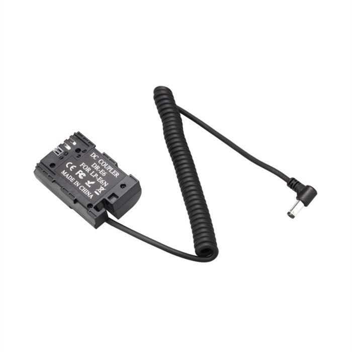 L68A D-TAP to LP-E6NH Dummy Battery LP-E6NH Coiled Power Cable for Canon R5/R5 C/R6/R7/R/5D II/III/