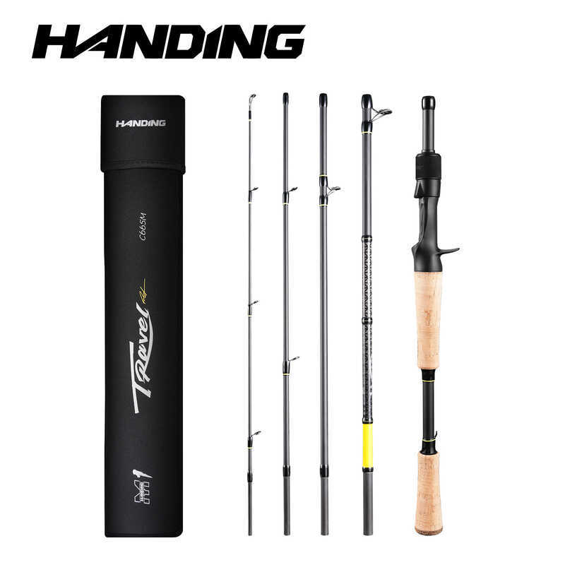 คันเบ็ดตกปลาแบบพกพา HANDING M1 แอคชั่นเร็ว 40-43 ซม. 5-6 ท่อน คันเบ็ดแบบพับได้พร้อมปลอกป้องกัน สำหร