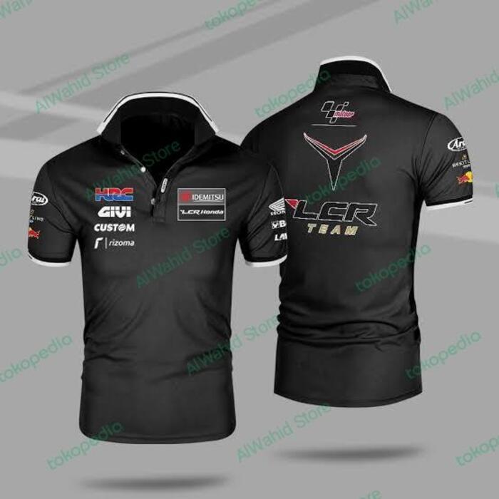 เสื้อโปโล Motogp, เสื้อยืดคอปก Motogp, เสื้อยืดเครื่องแบบ Motogp, เสื้อยืด LCR Fleet-ไวน์แดง, 5XL