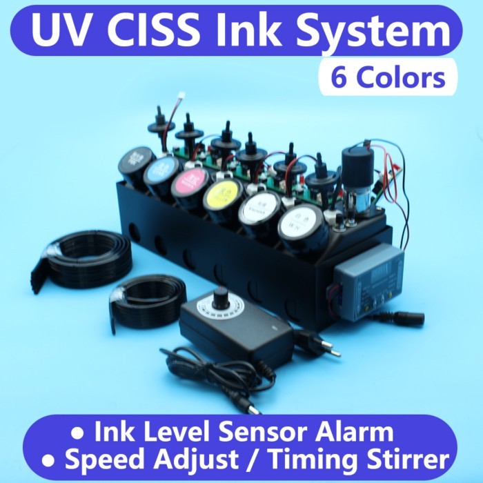 UV CISS With Stirrer Ink Level Sensor Alarm Varnish Ink For UV DTF Printer Modify White Ink Timer C