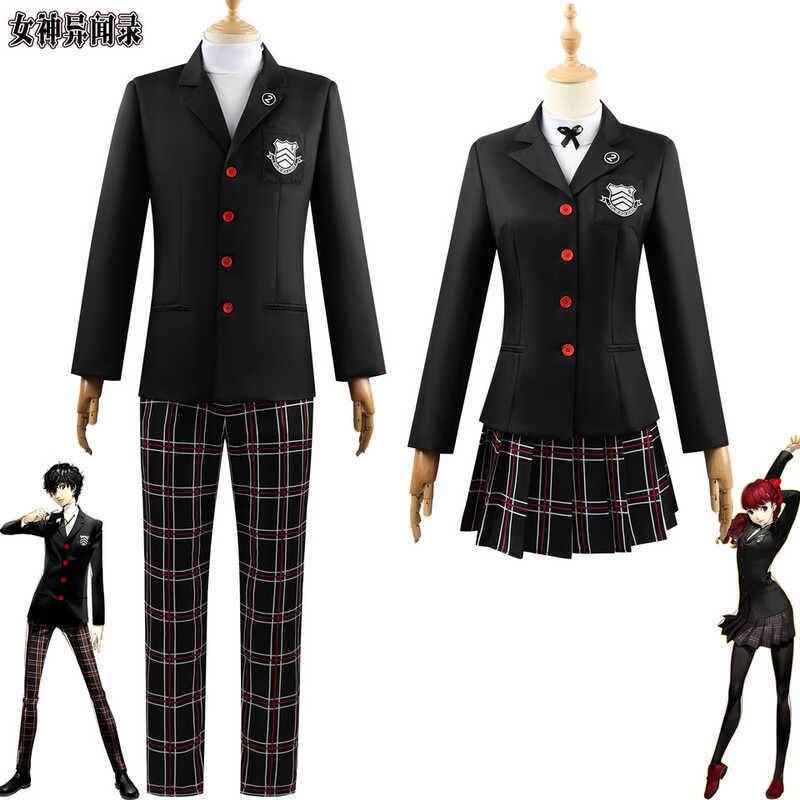 W Persona 5 Kasumi Yoshizawa Cosplay Costume JK Uniform School Badge Suit Adult Girls Halloween Par