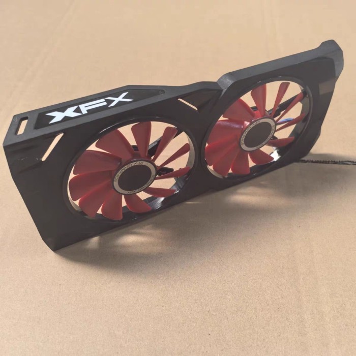 X XFX ดูข้อความ RX580 570 2048SP 4GB สีดําหมาป่ารุ่นกราฟิกการ์ดพัดลมระบายความร้อนพร้อมเชลล์