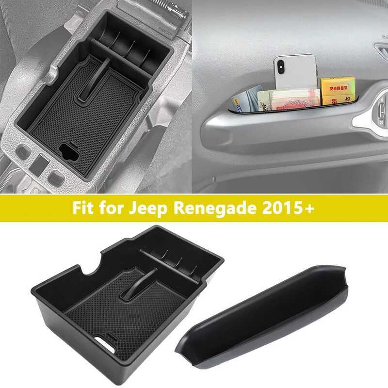 กล่องเก็บที่วางแขน Handle Organizer สําหรับ Jeep Renegade 2015-2023 คอนโซลกลางคอนเทนเนอร์ Stowing Ti