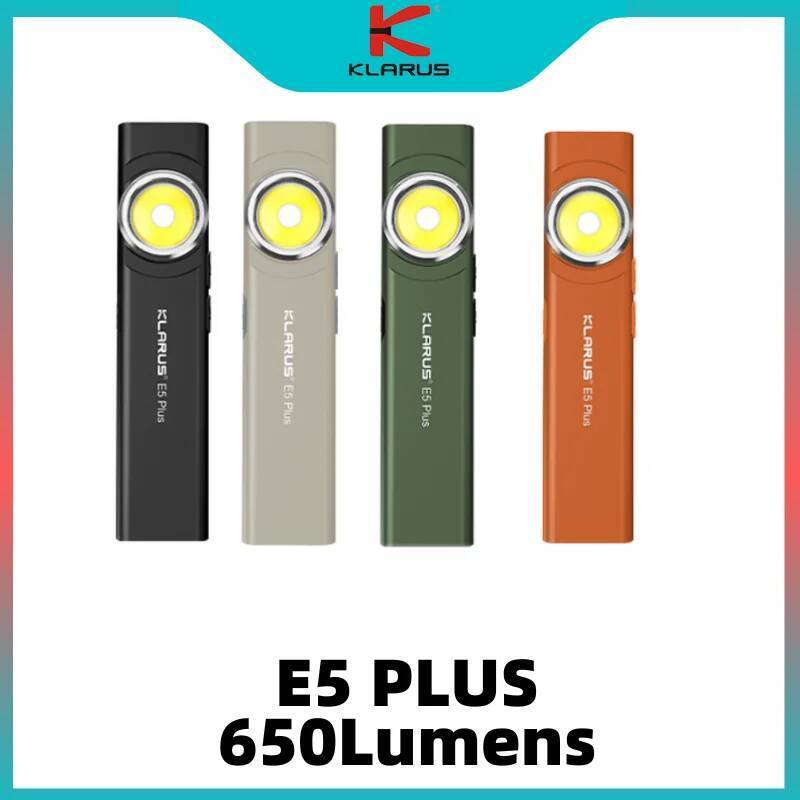Klarus E5 Plus ไฟฉายชาร์จได้ Type-C Ultra Slim Triple LED พร้อมแม่เหล็ก และBuilt-in 500mAh