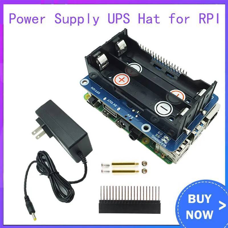 TA Raspberry Pi 4 เครื่องสํารองไฟ UPS HAT Stable 5V Power Output สําหรับ Raspberry Pi 4 รุ่น B/3B+/3
