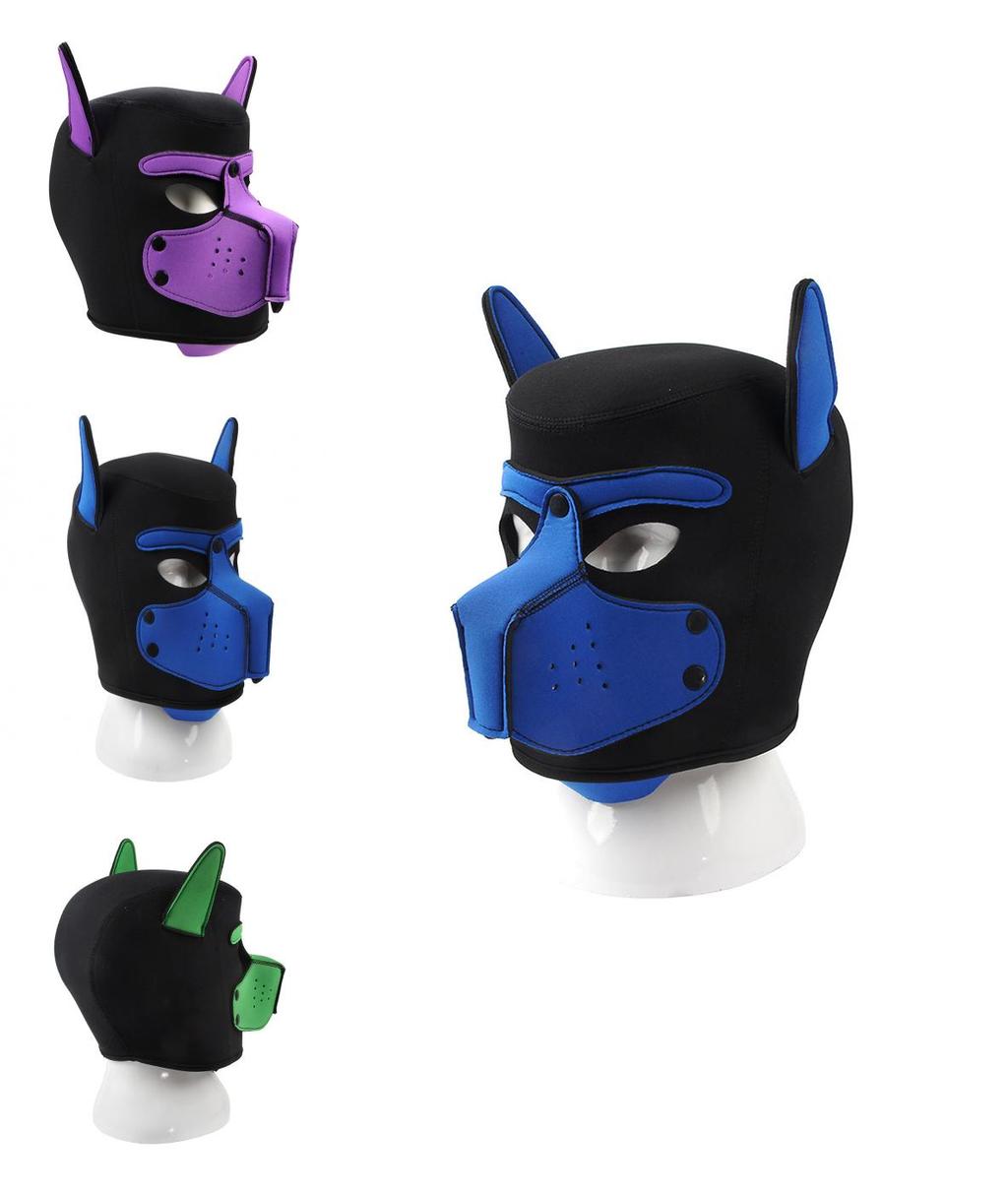 หน้ากากหัวสุนัขสำหรับผู้ใหญ่ สไตล์ BDSM จากเนโอพรีน ให้ความสะดวกสบายและความคงทน