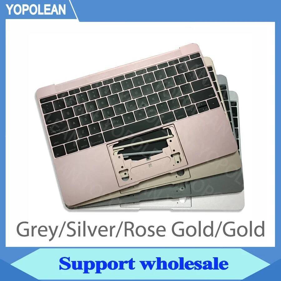 TA Original A1534 Topcase สีเทาเงิน Rose Gold สําหรับ MacBook Retina 12 "Palmrest Top Case US แป้นพิ