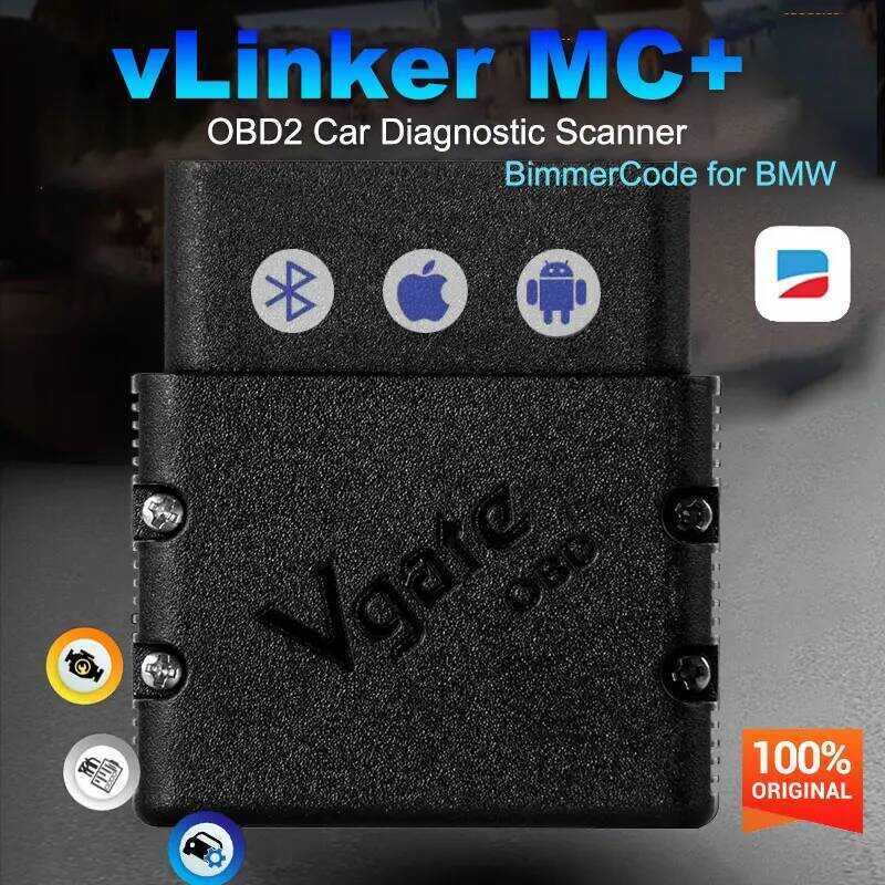 2026 Vgate vLinker MC/MC + เครื่องสแกน OBD2 ELM327 V2.2 บลูทูธ 3.0 4.0 OBD 2 BimmerCode FORScan เครื