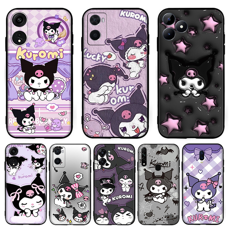 สําหรับ OPPO R9 F1 Plus R9S Reno 2 2Z 2F 3 4 Pro 5 5F Lite 5K การ์ตูน kuromi ปลอก 7Y6 สีดํา TPU ซิลิ