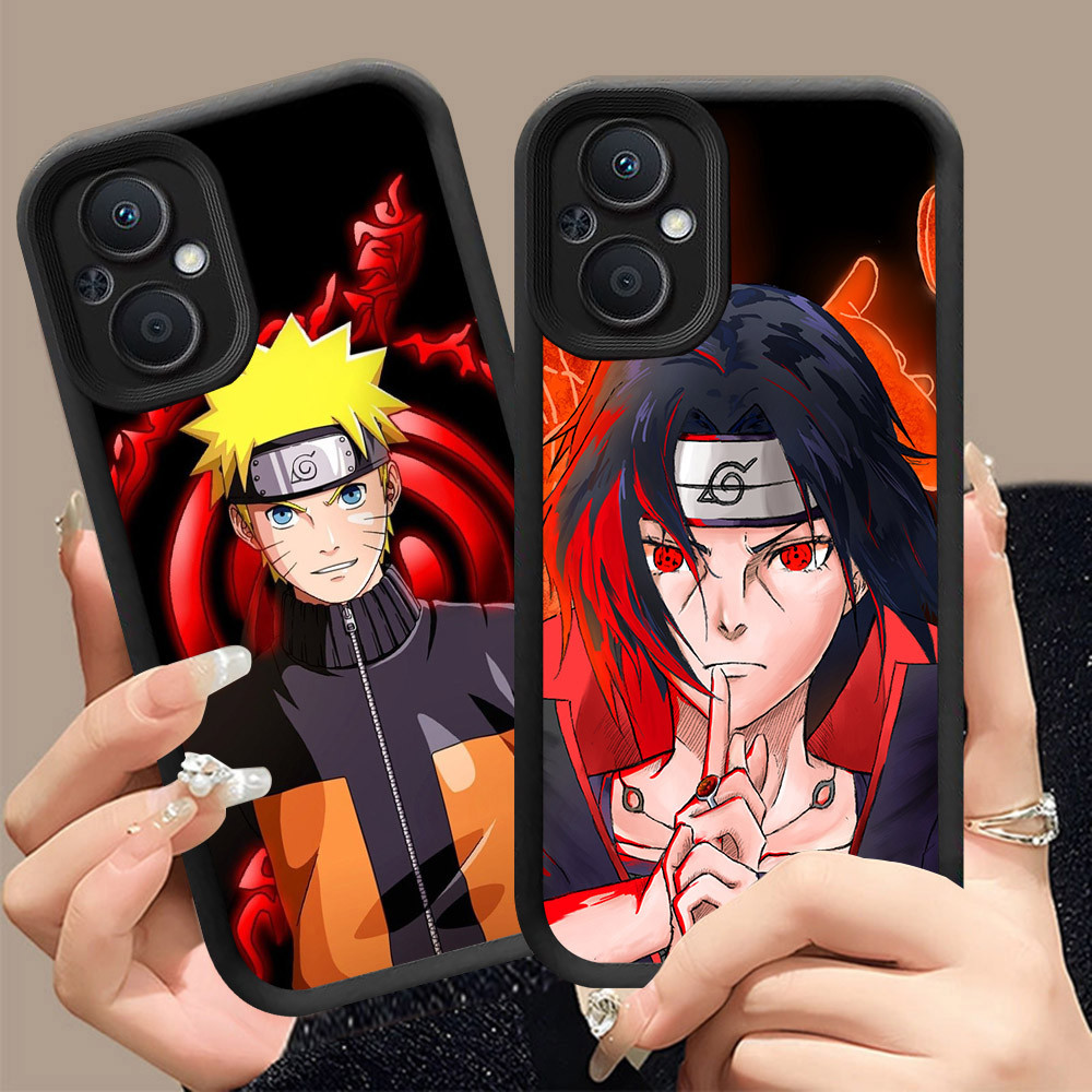 Q-26 Naruto ขาวดำเคสโทรศัพท์หรับ OPPO Reno A96 8 8Z A76 7 A36 7Z Lite Pro 5G ปกสีชมพู