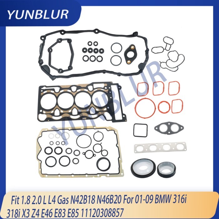 Engine Parts Full Gasket Set Fit 1.8 2.0 L L4 Gas N42 N42B18 N46 N46B20 For 01-09 BMW 316i 318i X3