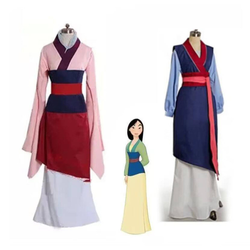 Mulan Blue /Red Princess Dress Girl/Women Adult Cosplay Costume Custom Made Halloween Stage Costume