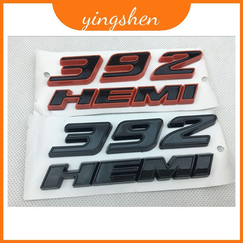 สีแดงสีดํา 392HEMI Emblem Fender ด้านข้างป้ายสติกเกอร์ 6.4L Decal สําหรับ 300c 3500 SRT8