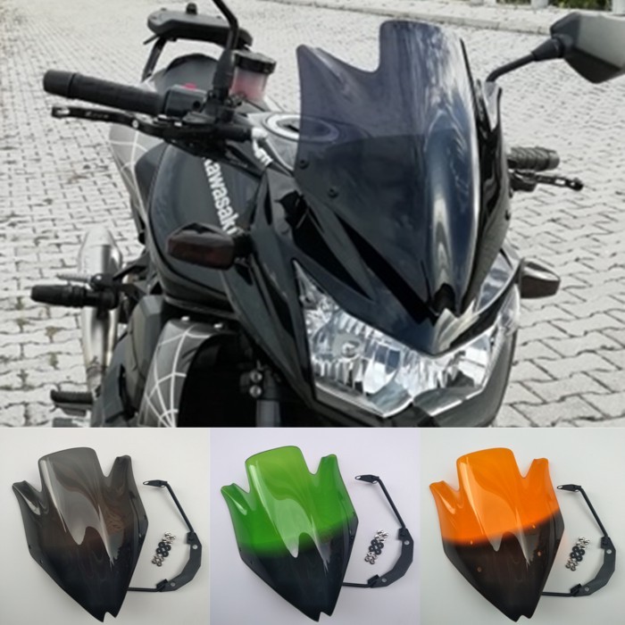 Motorcycle modification Windshield Windscreen w/Bracket set for Kawasaki Z750 Z750R Z-750 Z 750 200