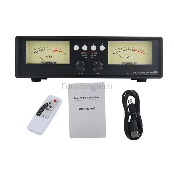 VU Meter Level Meter Audio Splitter Indicator 4-channel Audio Switcher Splitter VU2-L Bulb Version