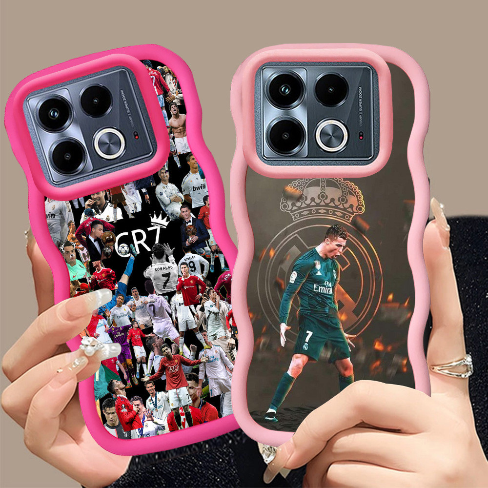 MERAH A-15 CR7 Ronaldo Casing สําหรับ Infinix Note 40 Pro Plus 5G เคสสีดําสีแดงสีชมพู