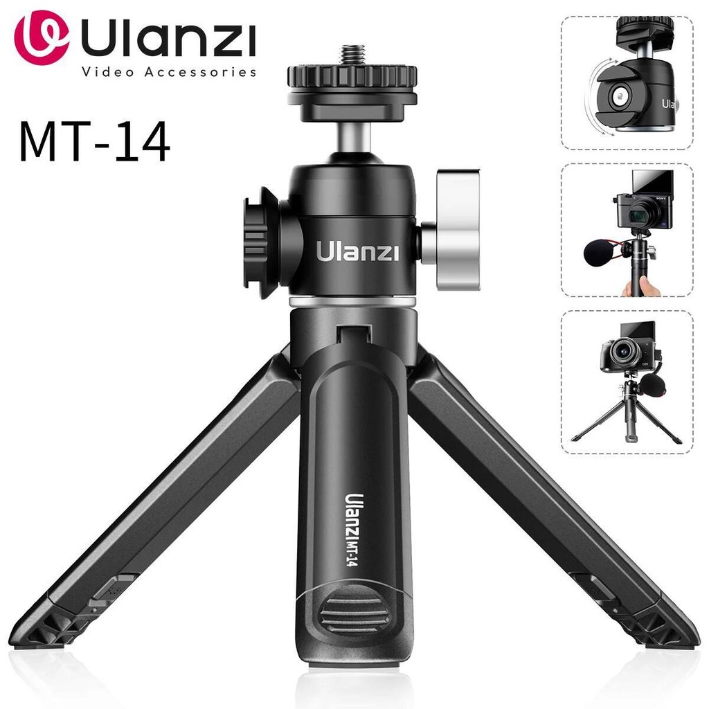 Ulanzi MT-14 ขาตั้งกล้องอลูมิเนียมอัลลอยด์ 2KG โหลด 360° Ballhead 1/4 สกรูแบบพกพา Vlog Kit Light ขาต