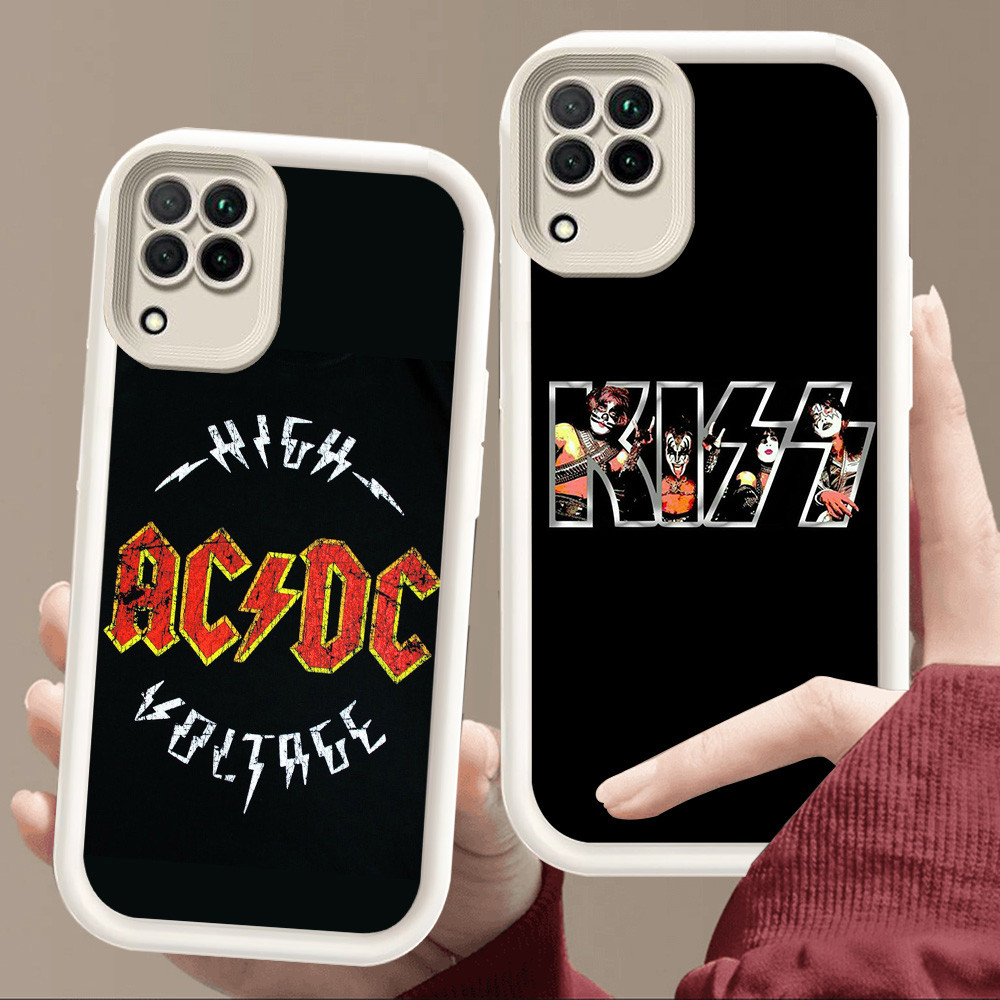 SAMSUNG เคสสําหรับSamsung A04 A22 A06 A05 J2 M04 J7 Prime A04E F04 A12 Pro 5Gสีขาวนุ่มE46 Rock Band