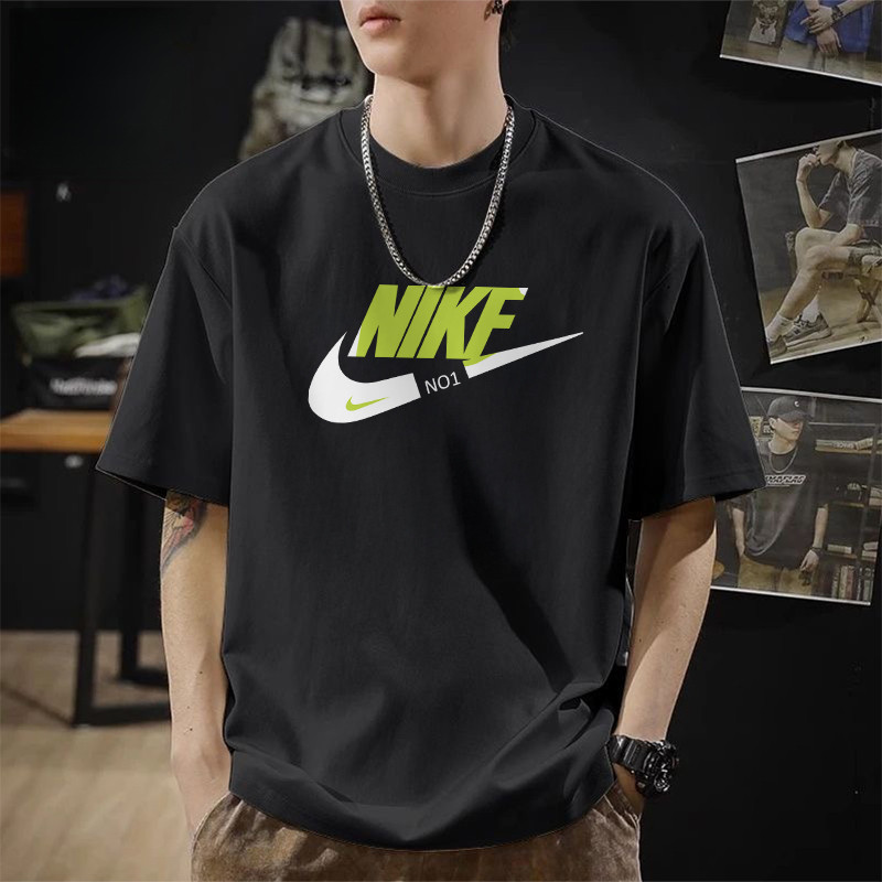 760 ลายการ์ตูน สตรีทแฟชั่น CASUAL ผู้ชาย OVERSIZE คอกลม สีดําแขนสั้น เสื้อยืด COOL เสื้อยืดผู้ชาย สีขาว-ดำ FASHION