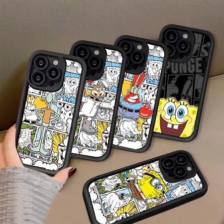 RK76 SpongeBob การ์ตูน Hp ชุบสําหรับ Samsung A06 FE A05 A16 F04 A03 A15 A25 M15 A34 A24 A14 S25 A04 