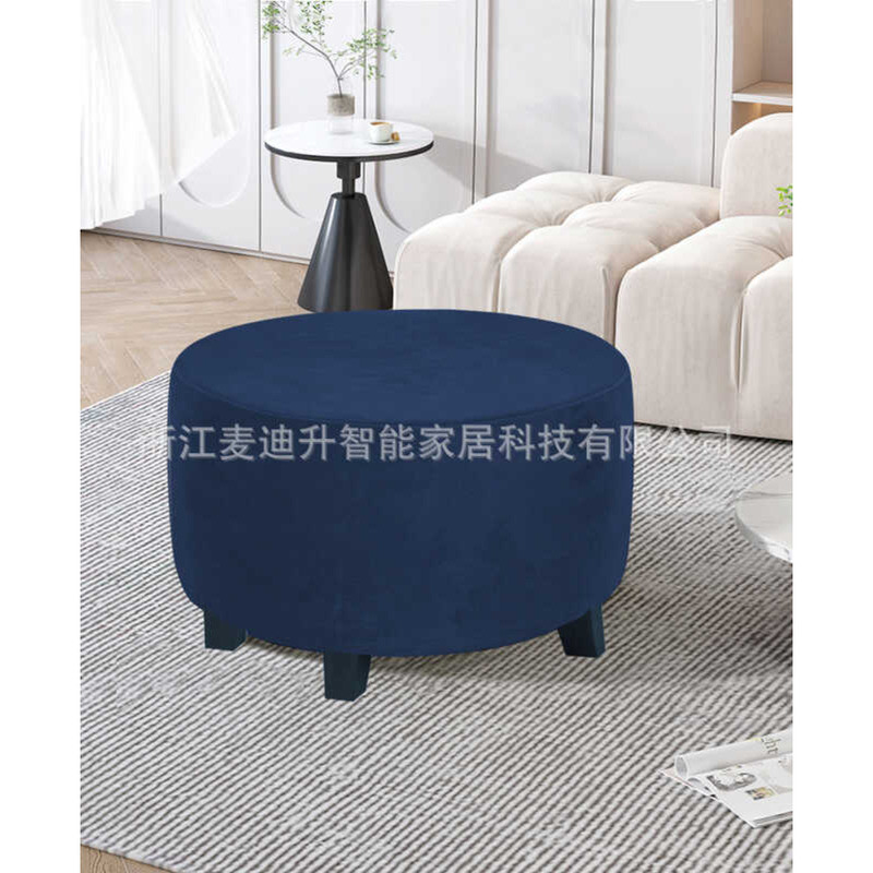 กํามะหยี่รอบผ้าคลุมโซฟาสีทึบสำหรับ ottoman และ stool