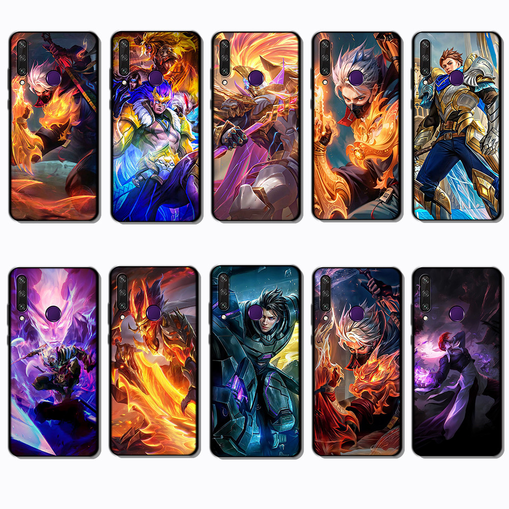 เคสโทรศัพท์สีดําแบบนุ่มสําหรับ Huawei Y6P Y7A Y8P Y9A Y5 Y6 Prime Mobile Legends caseg