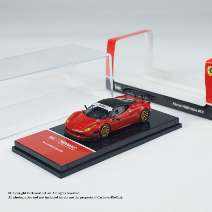 TW 1: 64 Ferrari Ferrari 458 Italia GT3 โมเดลรถโลหะผสมสีแดง