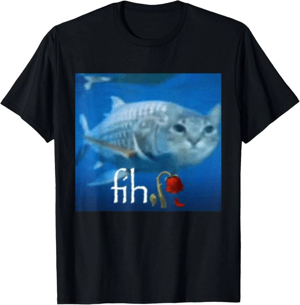 Fih Meme Funny Cat Fish - เสื้อยืด Ai Fish Cat Meme Trend Fih