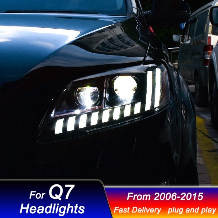 Car Led Headlights for Audi Q7 2006-2015 upgrade Q8 style full LED DRL Dynamic Signal Head Lamp Bi