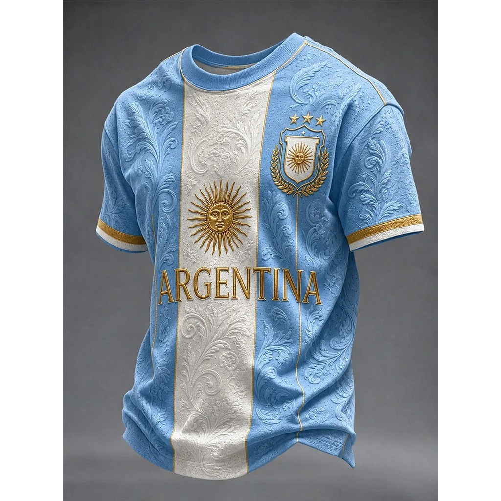 T Thailand Fan Football Jersey 3D HD พิมพ์แขนสั้นออกกําลังกายกลางแจ้ง Quick-Drying เสื้อยืดกีฬาหลวม