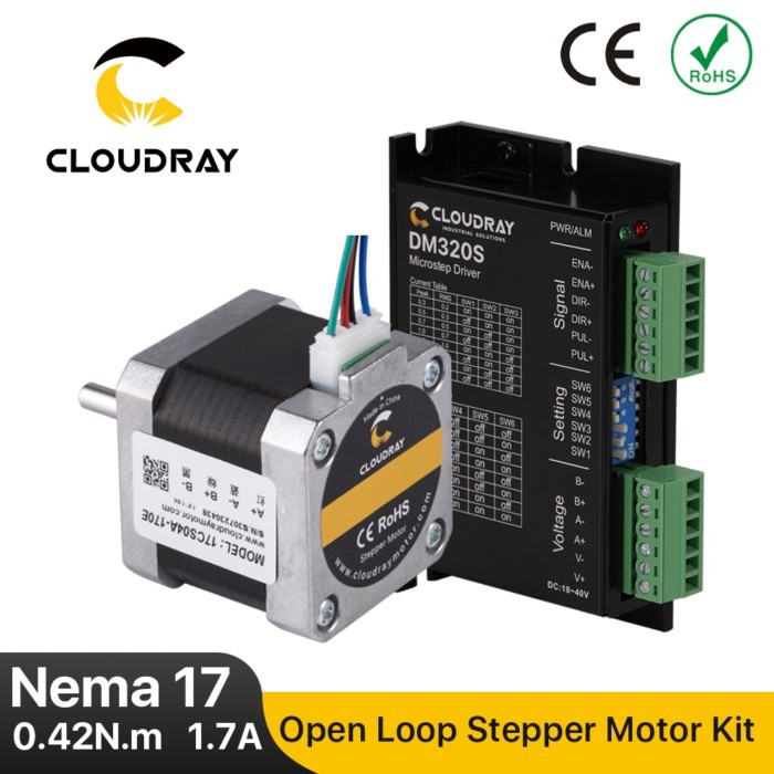 Cloudray Nema 17 Stepper Motor Driver Kit Open Loop 0.42N.m 1.7A Driver 0.3A-2.2A 18-40VDC for 3D P